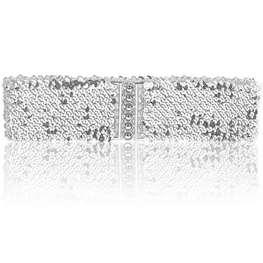 Cinturón ancho elástico con lentejuelas brillantes