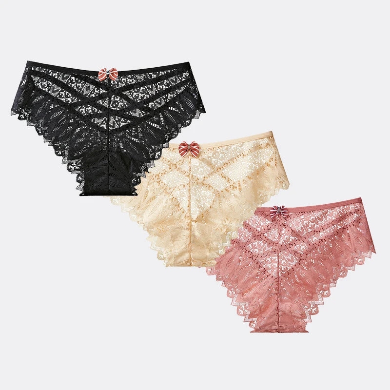3 bragas de encaje