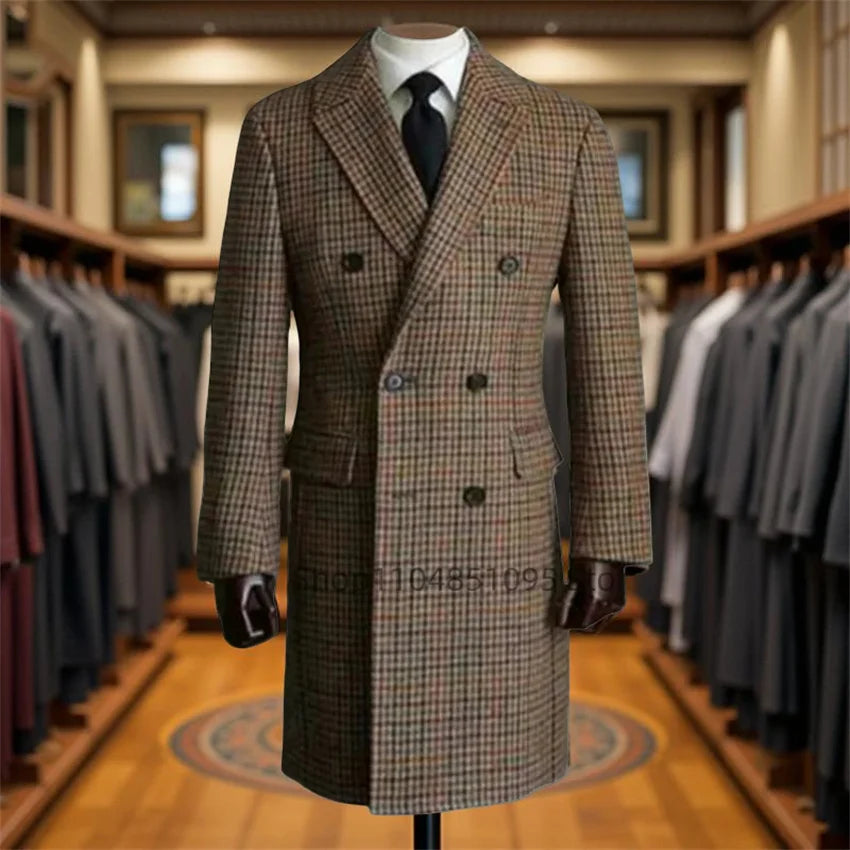 Blazer a cuadros con doble botonadura