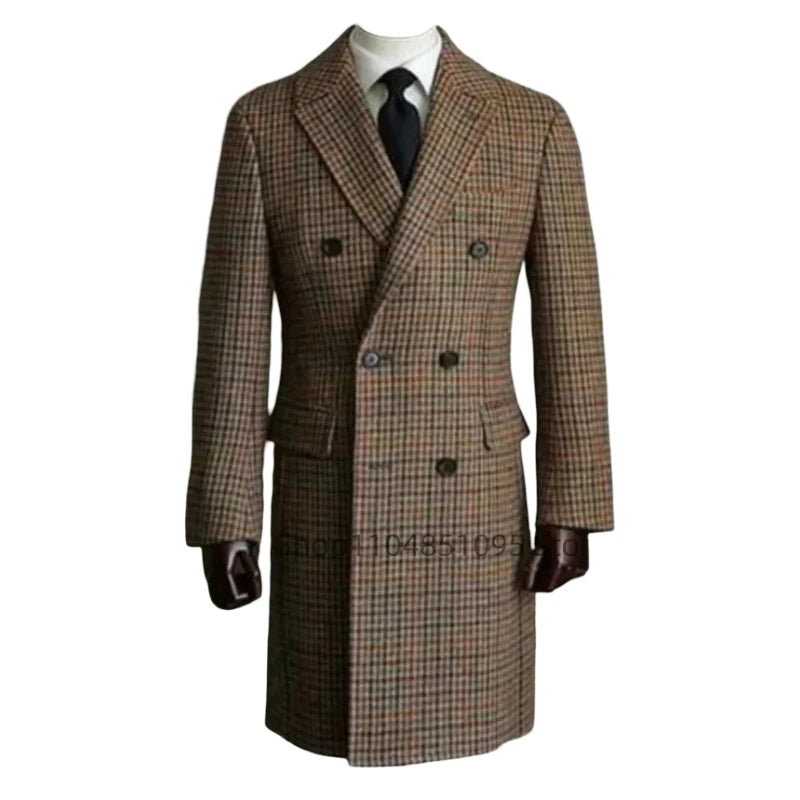 Blazer a cuadros con doble botonadura