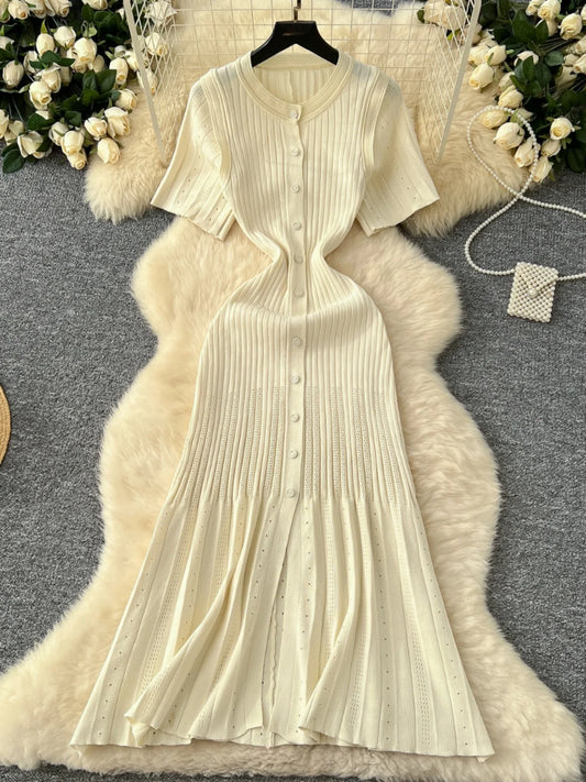 Vestido de punto de manga corta